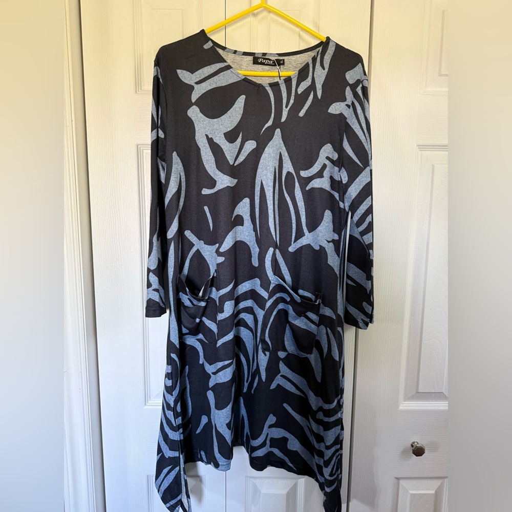 LAST CHANCE … 94. Papa Tunic Dress XL Two Tone Blue NWT